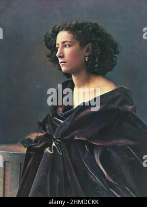 Portrait de Henriette Rosine Bernard dite Sarah Bernhardt (1844-1923) par Nadar - collégié mesure Banque D'Images