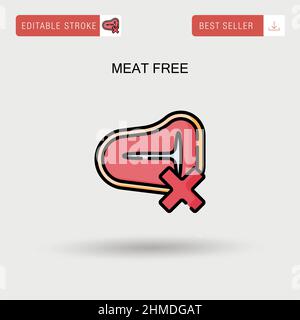 Icône de vecteur simple sans viande. Illustration de Vecteur