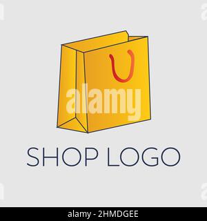 Logo Shop, logo multifonctionnel, pour l'e-commerce, l'expédition, le commerce, et sociétés commerciales, modèle d'illustration vectorielle. Illustration de Vecteur