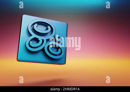 Icône cellules sanguines. Icônes de symboles Blue Blood Cells sur fond multicolore et lumineux. 3d illustration du rendu. Motif d'arrière-plan pour la conception. Banque D'Images