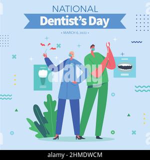 Bonne journée nationale du dentiste Illustration de Vecteur