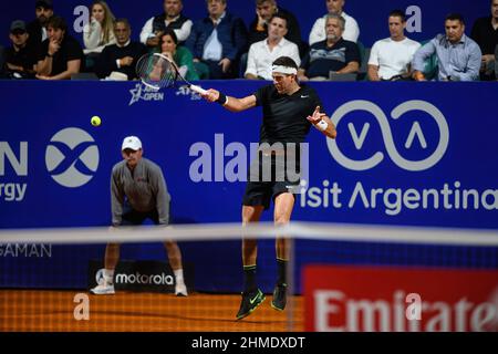 Buenos Aires, Argentine - 8 février 2022, Buenos Aires, Argentine. 08th févr. 2022. Juan Martin Del Potro vu en action lors d'un match de tennis Argentine Open au stade Guillermo Vilas. Federico Delbonis remporte le 6-1/6-3 crédit: SOPA Images Limited/Alay Live News Banque D'Images