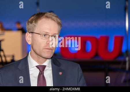 Daniel Günther präsenert des Wahlprogramm der CDU für die Landtagswahl 2022 in Schleswig-Holstein Banque D'Images