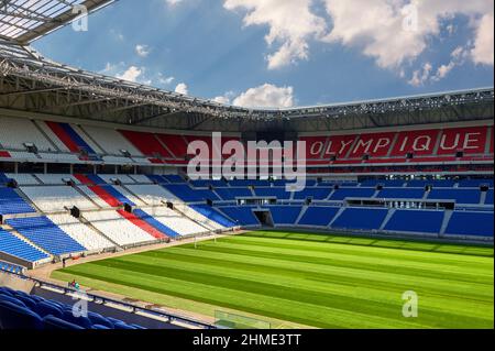 Parc Olympique Lyonnais - le terrain de jeu officiel du FC Lyon, France Banque D'Images