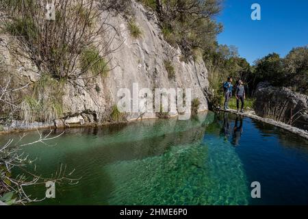 Assarell étang naturel, Pollença, Majorque, Iles Baléares, Espagne Banque D'Images