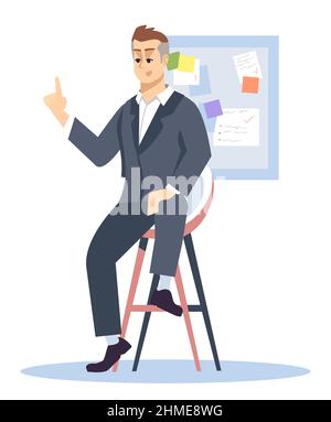 Il s'agit d'une illustration vectorielle de couleur RVB semi-plate pour les entreprises Illustration de Vecteur