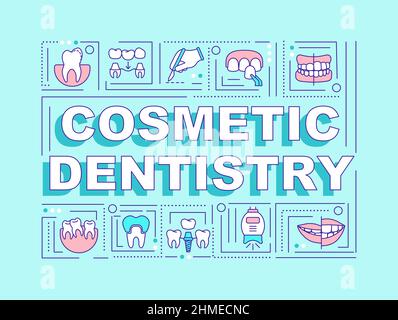 Cosmétiques dentisterie concepts de mot bannière menthe Illustration de Vecteur