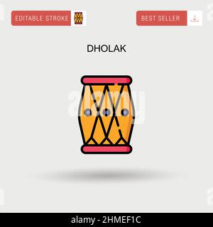 Icône de vecteur simple Dholak. Illustration de Vecteur