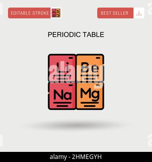 Icône de vecteur simple de table périodique. Illustration de Vecteur