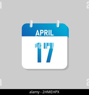 Icône de calendrier quotidien blanche avril dans un style Flat Design. Illustration de vecteur isolé facile à éditer. Illustration de Vecteur