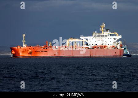 Oil,Chemical,Tanker, Eagle Brisbane,Singapour,The Solent,Cowes,Isle of Wight,Angleterre,Royaume-Uni, Banque D'Images