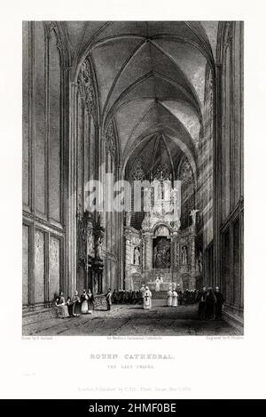 Cathédrale française, Cathédrale de Chartres, Rouen, France, gravure française antique, 1837 Banque D'Images