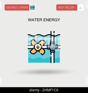 Icône vecteur simple d'énergie de l'eau. Illustration de Vecteur