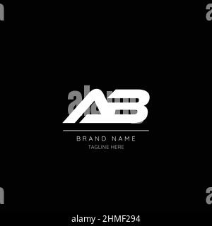 Style minimaliste blanc et noir lettre AB logo initial. Illustration de Vecteur