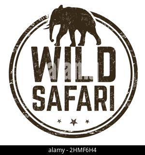 Wild safari grunge caoutchouc timbre sur fond blanc, illustration vectorielle Illustration de Vecteur