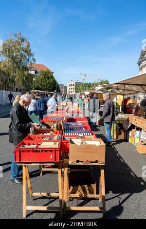 Marché aux puces avec des livres et des disques au Bodemuseum, Berlin, Allemagne Banque D'Images