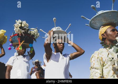 Parti traditionnel en l'honneur d'Iemanja à Salvador, au Brésil Banque D'Images