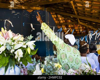 Parti traditionnel en l'honneur d'Iemanja à Salvador, au Brésil Banque D'Images