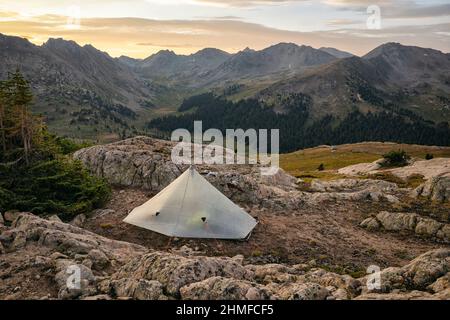 Camping dans la région sauvage de Hunter-Fryingpan Banque D'Images