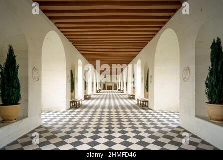 Chenonceaux, chateau-de-Chenonceau, Galerie über der Cher Banque D'Images