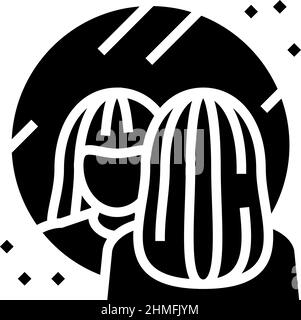 réflexion de face dans l'illustration du vecteur d'icône de glyphe miroir Illustration de Vecteur