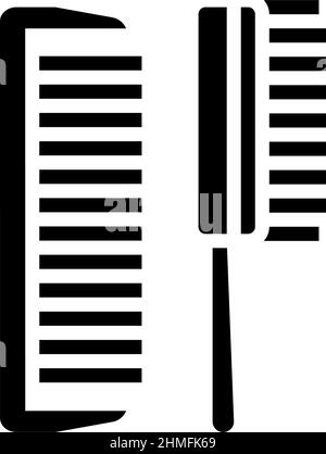 illustration vectorielle de l'icône du glyphe de l'accessoire peigne Illustration de Vecteur