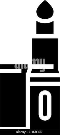 illustration vectorielle d'icône de glyphe d'accessoire de cosmétologie de rouge à lèvres Illustration de Vecteur