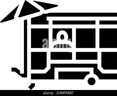 illustration vectorielle de l'icône du glyphe du chariot alimentaire Illustration de Vecteur