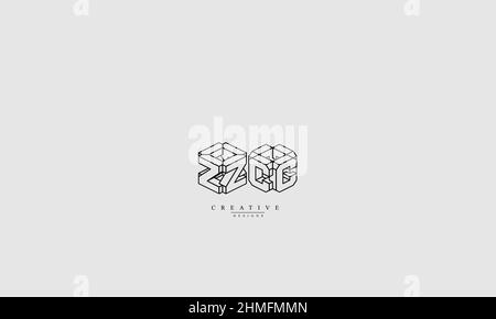Lettres de l'alphabet initiales Monogram logo ZC CZ Z C Illustration de Vecteur