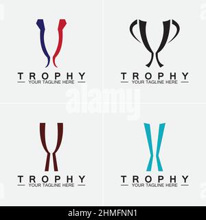 Logo du vecteur de trophée icône du logo du trophée icon.champions pour le prix du gagnant modèle de logo Illustration de Vecteur