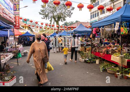 Marché du dimanche de la rue Gaya Kota Kinabalu Sabah Bornéo Malaisie Banque D'Images