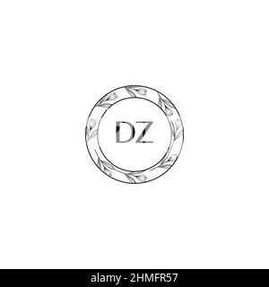 DZ lettre initiale Flower logo Template Vector Premium Vector Illustration de Vecteur