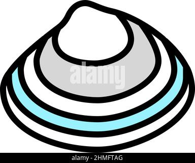 illustration vectorielle d'icône de couleur de palourdes de surf Illustration de Vecteur