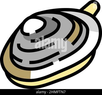 illustration vectorielle de l'icône de couleur de clam de coque souple Illustration de Vecteur
