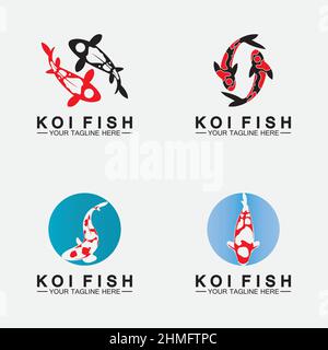 Modèle vectoriel de logo Koi Fish Illustration de Vecteur