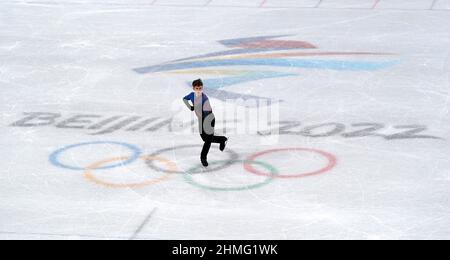 Lukas Britschgi en Suisse pendant le patinage individuel masculin - Patinage gratuit le sixième jour des Jeux Olympiques d'hiver de 2022 à Beijing au stade intérieur de la capitale en Chine. Date de la photo : jeudi 10 février 2022. Banque D'Images