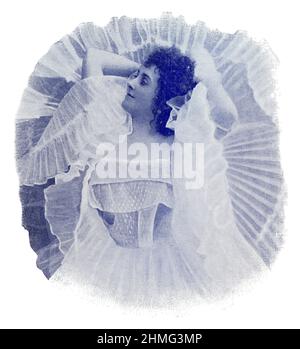 Portrait de Mademoiselle de Labounskaya - danseuse russe. Image du magazine de théâtre franco-allemand illustré « Das Album », 1898. Banque D'Images