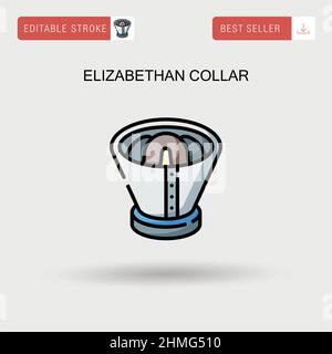 Collier élisabéthaine simple icône vectorielle. Illustration de Vecteur