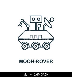 Icône Moon-Rover. Elément de ligne de la collection d'espace. Symbole d'icône Moon-Rover linéaire pour le web design, les infographies et bien plus encore. Illustration de Vecteur