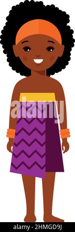 Femmes africaines vêtues de costumes nationaux Illustration de Vecteur