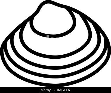 illustration vectorielle de l'icône de la ligne de palourdes de surf Illustration de Vecteur