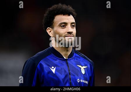 Milan, Italie. 09 février 2022. Felipe Anderson de SS Lazio regarde avant le match de football de Coppa Italia entre AC Milan et SS Lazio. Credit: Nicolò Campo/Alay Live News Banque D'Images