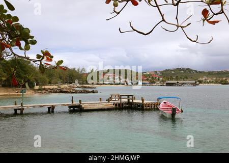 Sandals et Landings stations de Pigeon Island, Rodney Bay, gros Islet, Sainte-Lucie, Windward Islands, Antilles néerlandaises, Antilles néerlandaises, Mer des Caraïbes Banque D'Images