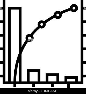 illustration vectorielle de l'icône de ligne de graphique pareto Illustration de Vecteur