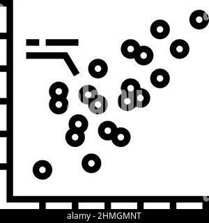 illustration vectorielle de l'icône de ligne des tracés de dispersion Illustration de Vecteur