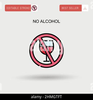 Icône de vecteur simple sans alcool. Illustration de Vecteur