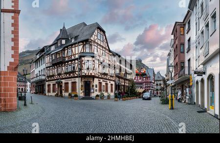 'Vieille maison' (Altes Haus) à Bacharach, sentier du château, Rhin moyen, menthe, vallée du Haut-Rhin moyen, Tour de poste, Rhin, expédition, tours de ville, UNESCO, Patrimoine mondial, Patrimoine mondial, Chapelle Werner, hiver, [M] Banque D'Images