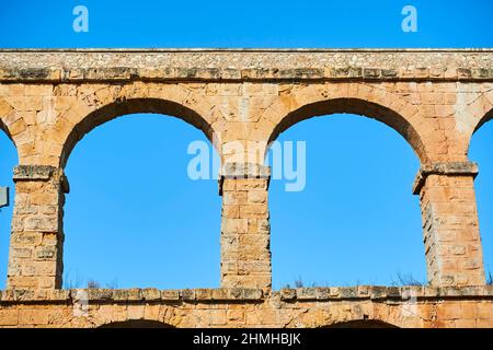 Ancien aqueduc romain, Aqüeducte des Ferreres, Pont du Diable, Pont del Diable, Catalogne, Espagne Banque D'Images