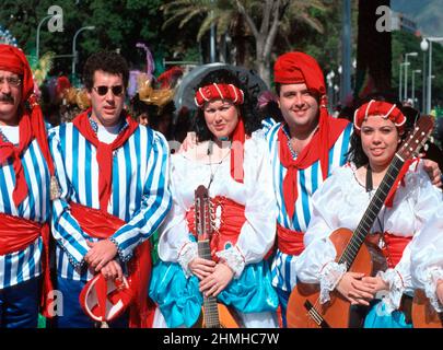 Musiciens à Santa Cruz, Tenerife, Iles Canaries, Espagne Banque D'Images