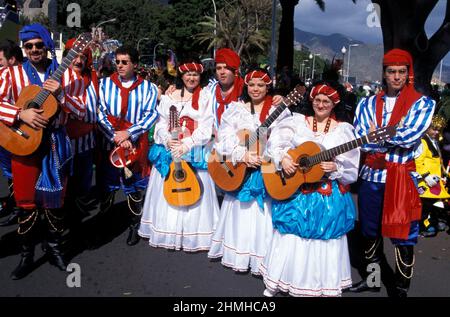 Musiciens à Santa Cruz, Tenerife, Iles Canaries, Espagne Banque D'Images